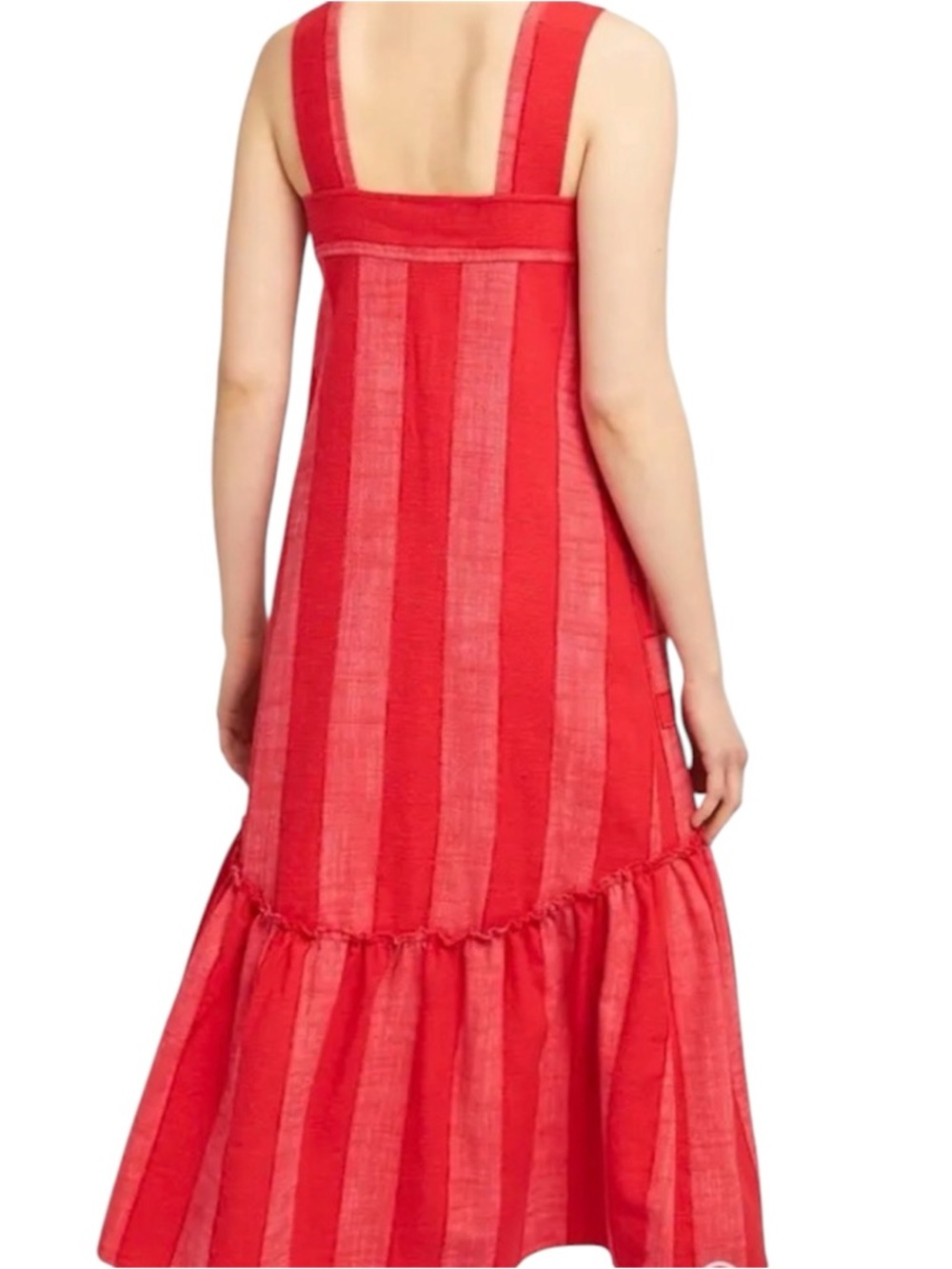 Mauve Bright Red & Red Striped Sleeveless Midi Dress Size Small - Picture 5 of 14